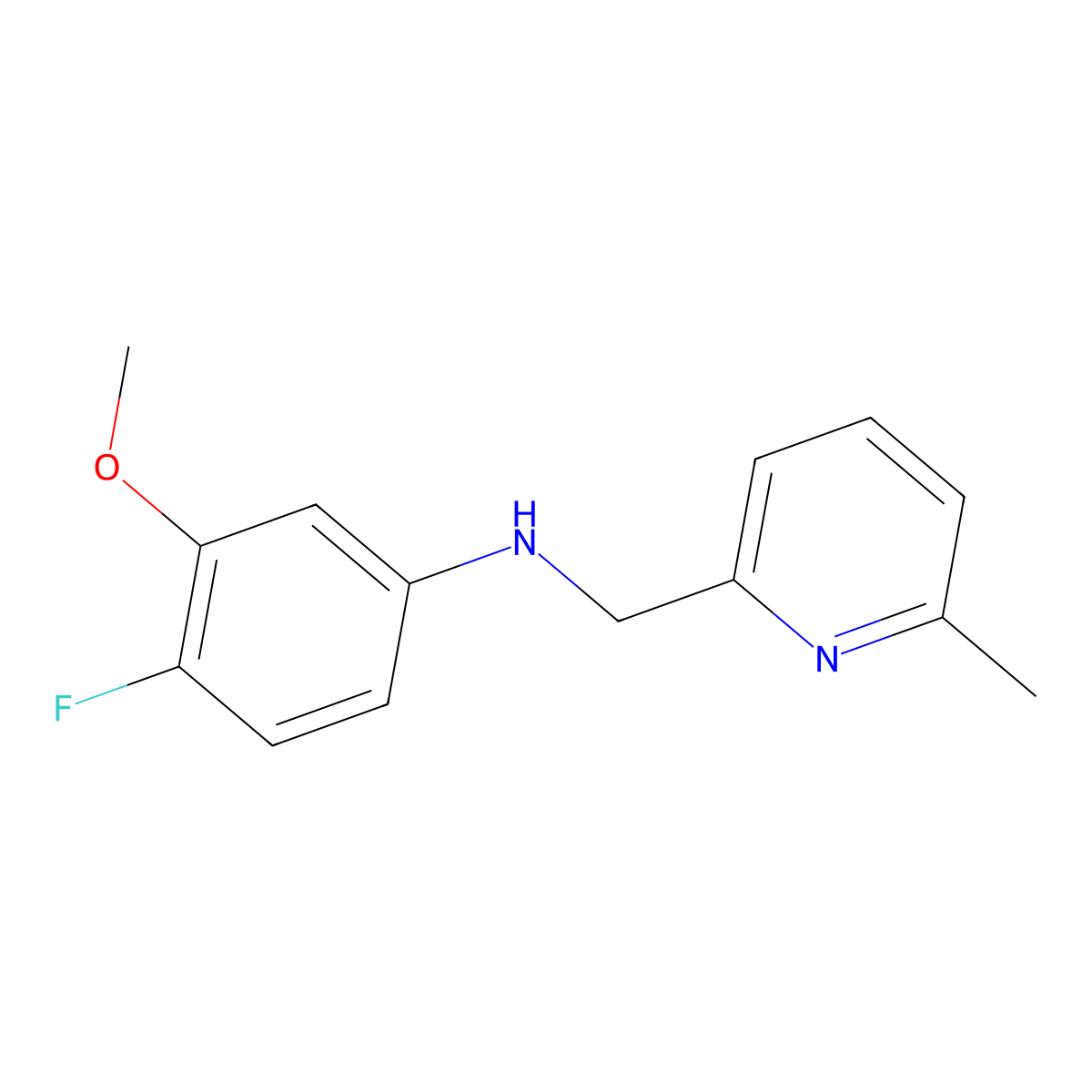 4-fluoro-3-methoxy-N-[(6-methylpyridin-2-yl)methyl]aniline molecular structure, CAS 1711597-20-4