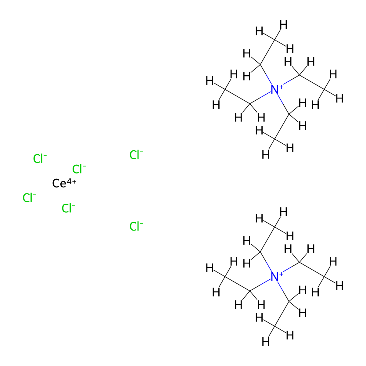 Cerium(4+);bis(tetraethylazanium);hexachloride molecular structure, CAS 17116-10-8