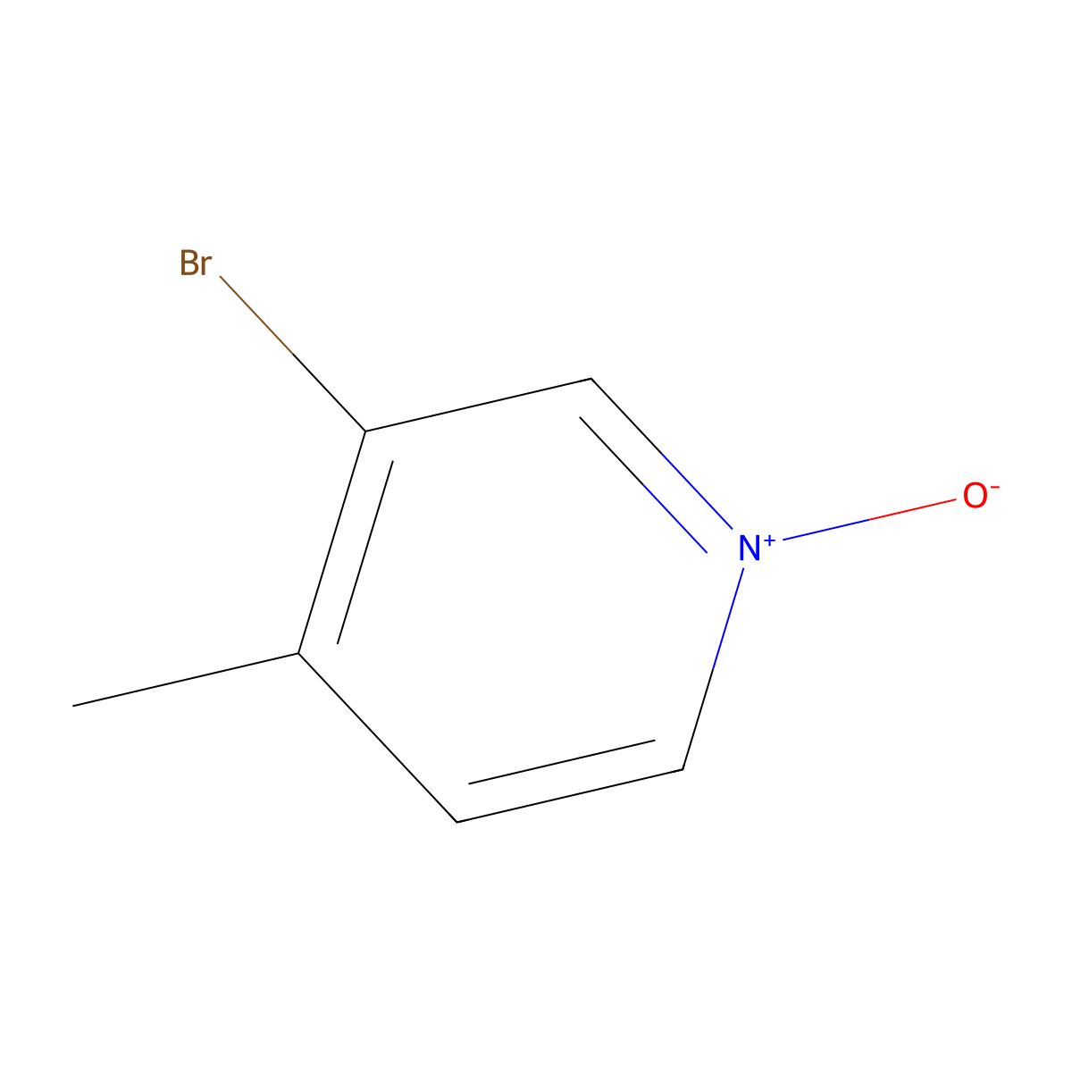3-bromo-4-methylpyridine-N-oxide molecular structure, CAS 17117-15-6