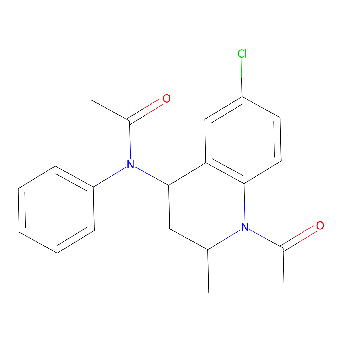 N-(1-acetyl-6-chloro-2-methyl-1,2,3,4-tetrahydroquinolin-4-yl)-N-phenylacetamide molecular structure, CAS 17117-36-1