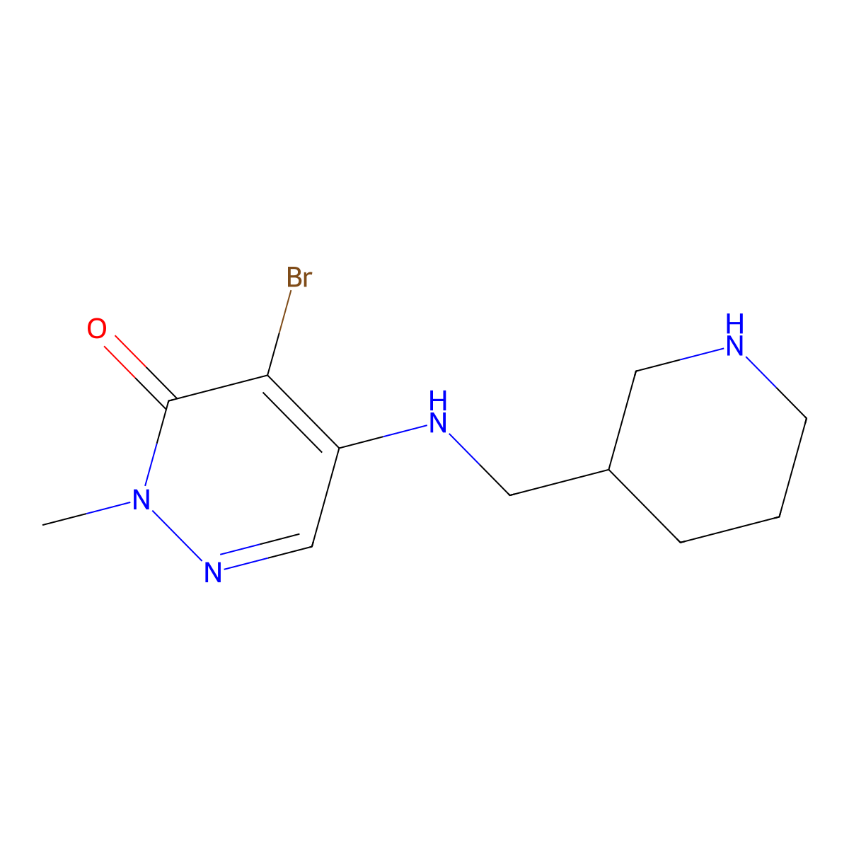 4-Bromo-2-methyl-5-{[(piperidin-3-yl)methyl]amino}-2,3-dihydropyridazin-3-one molecular structure, CAS 1711743-25-7