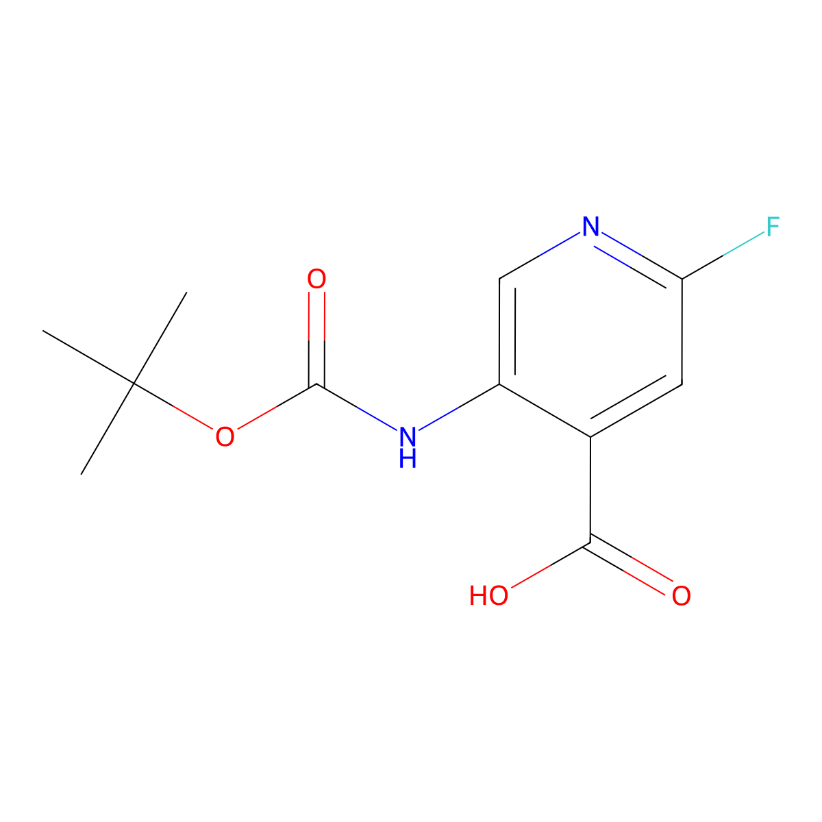5-((tert-Butoxycarbonyl)amino)-2-fluoroisonicotinic acid molecular structure, CAS 171178-42-0