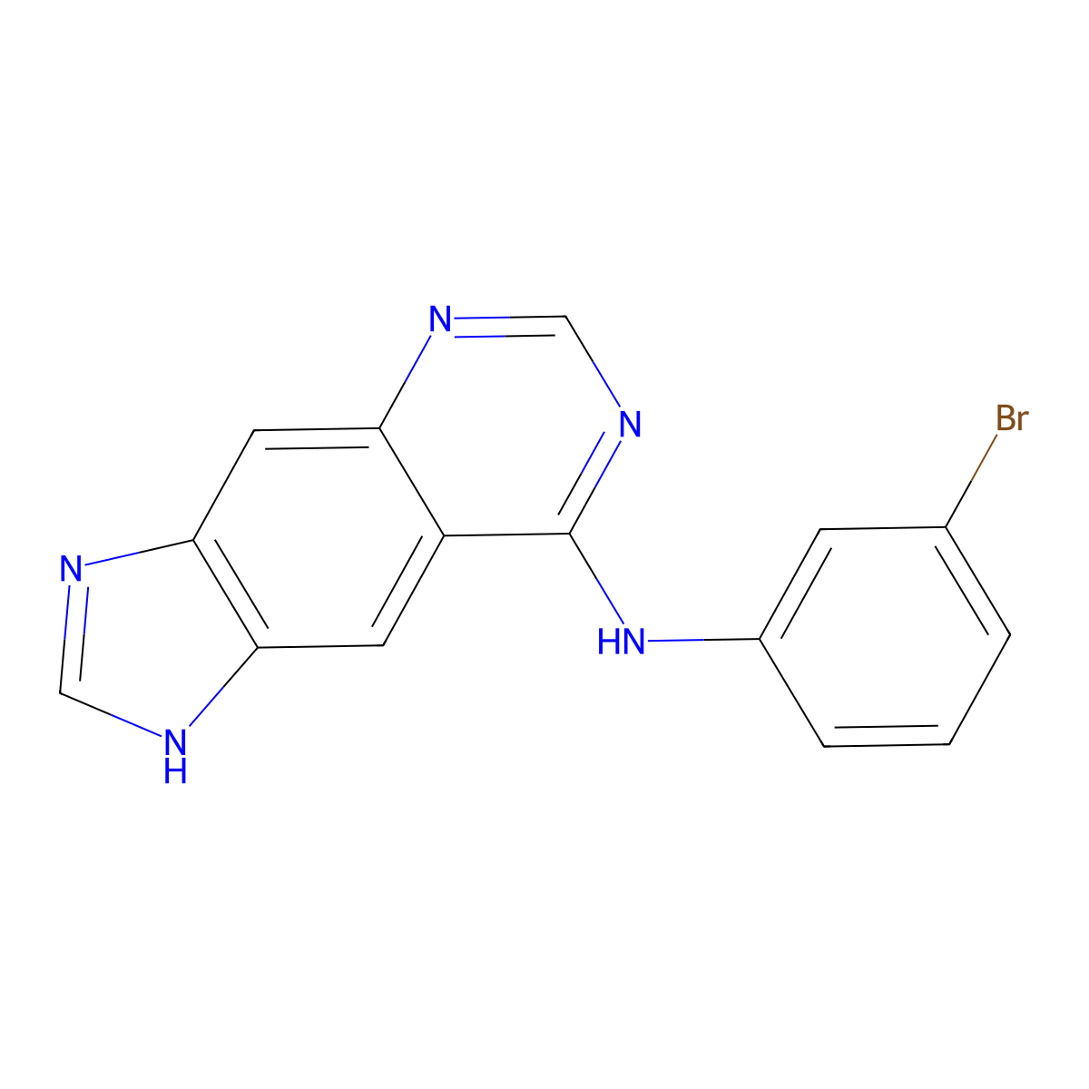 N-(3-bromophenyl)-1H-imidazo[4,5-g]quinazolin-8-amine molecular structure, CAS 171179-32-1