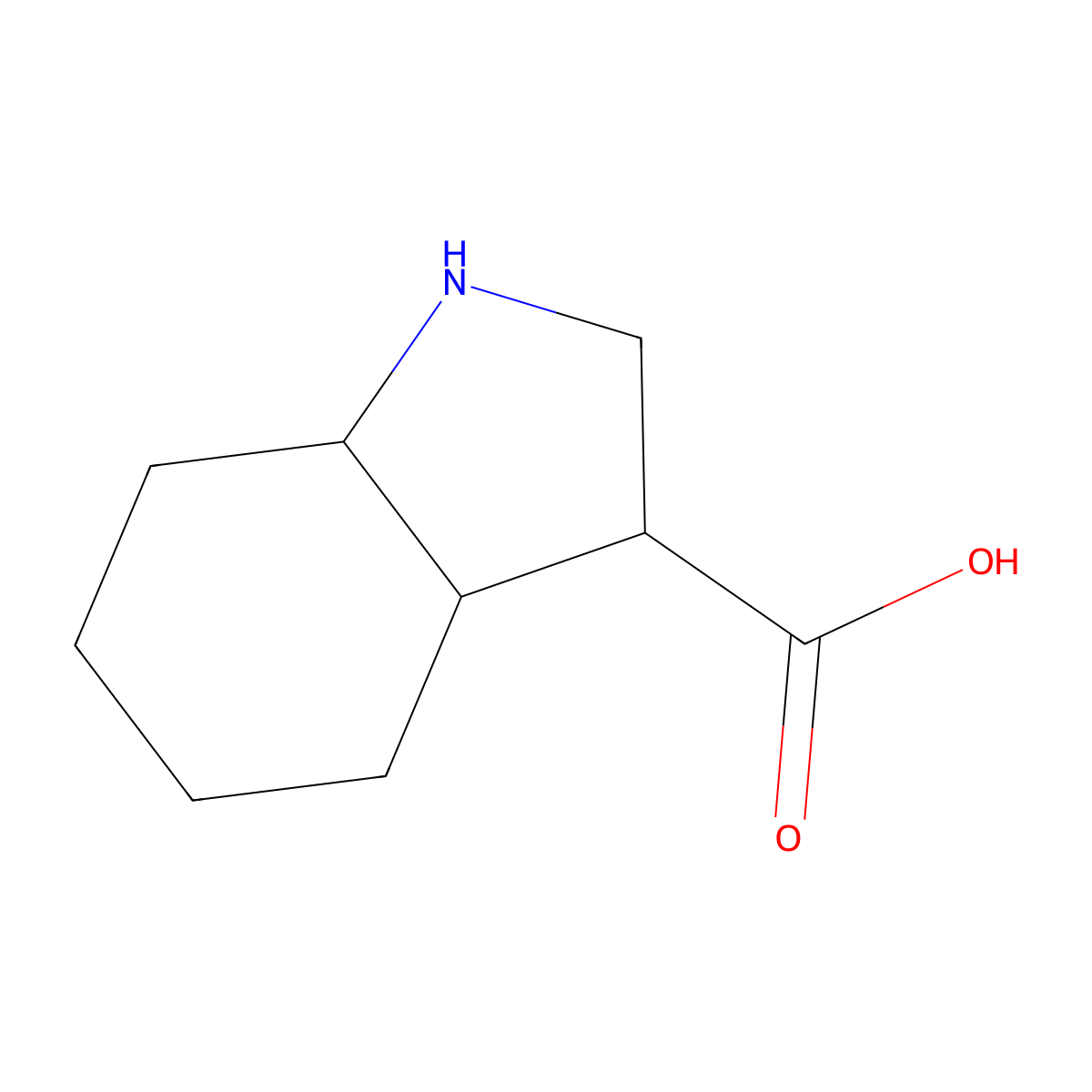 octahydro-1H-indole-3-carboxylic acid molecular structure, CAS 171181-38-7