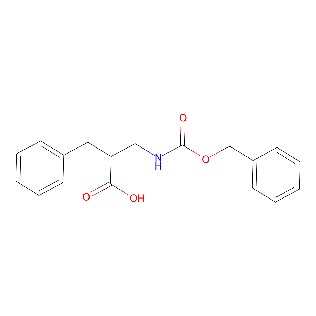 2-Benzyl-3-{[(benzyloxy)carbonyl]amino}propanoic acid molecular structure, CAS 171182-07-3