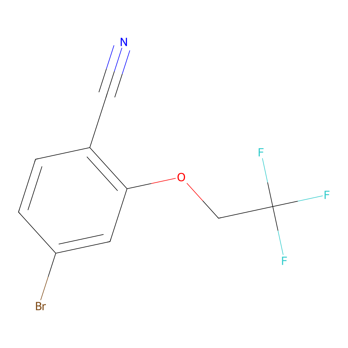 4-Bromo-2-(2,2,2-trifluoroethoxy)benzonitrile molecular structure, CAS 1711867-43-4