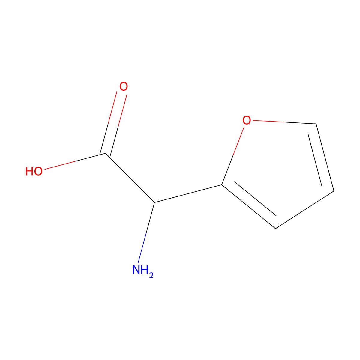 2-Amino-2-(furan-2-yl)acetic acid molecular structure, CAS 17119-54-9