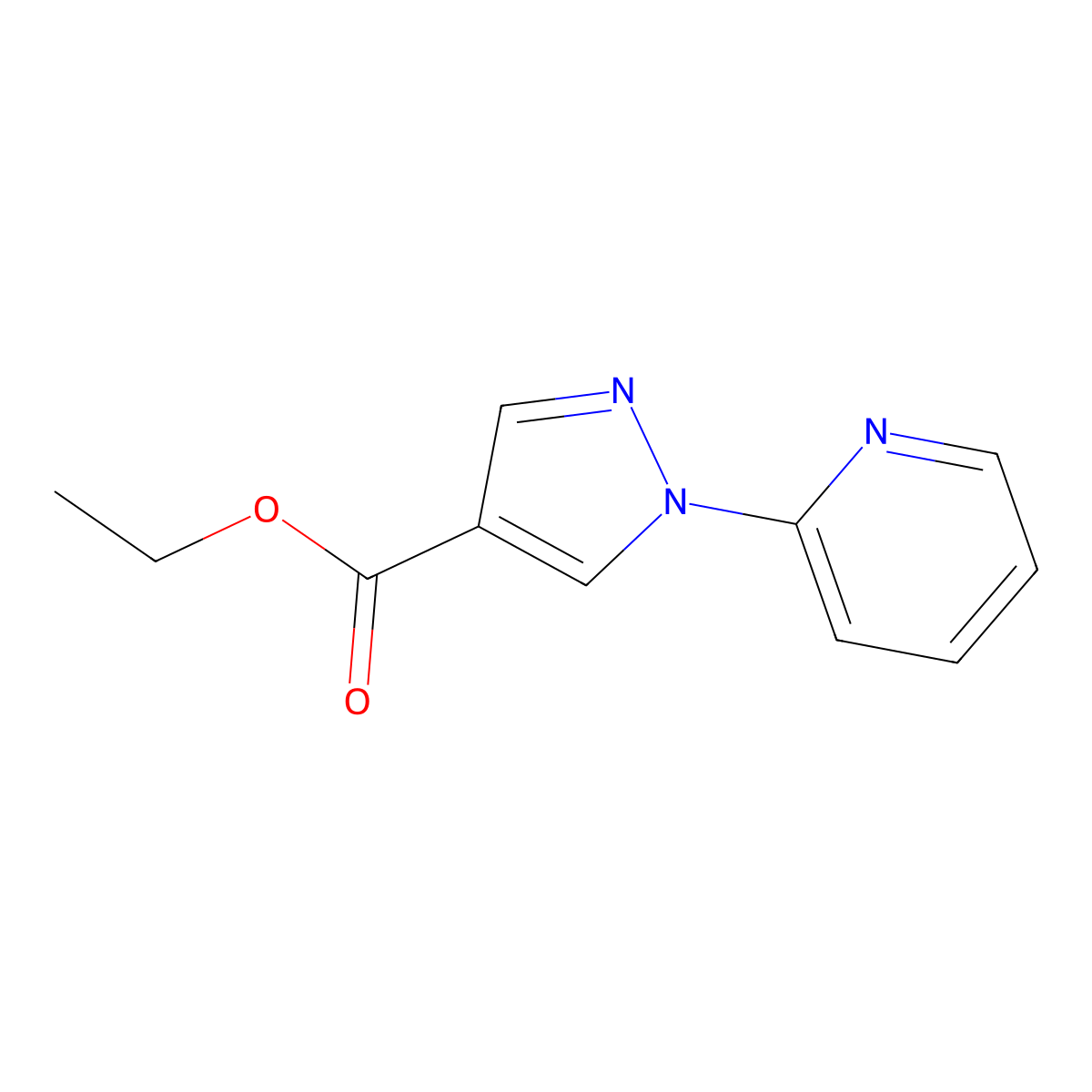 Ethyl 1-(pyridin-2-yl)-1H-pyrazole-4-carboxylate molecular structure, CAS 171193-35-4