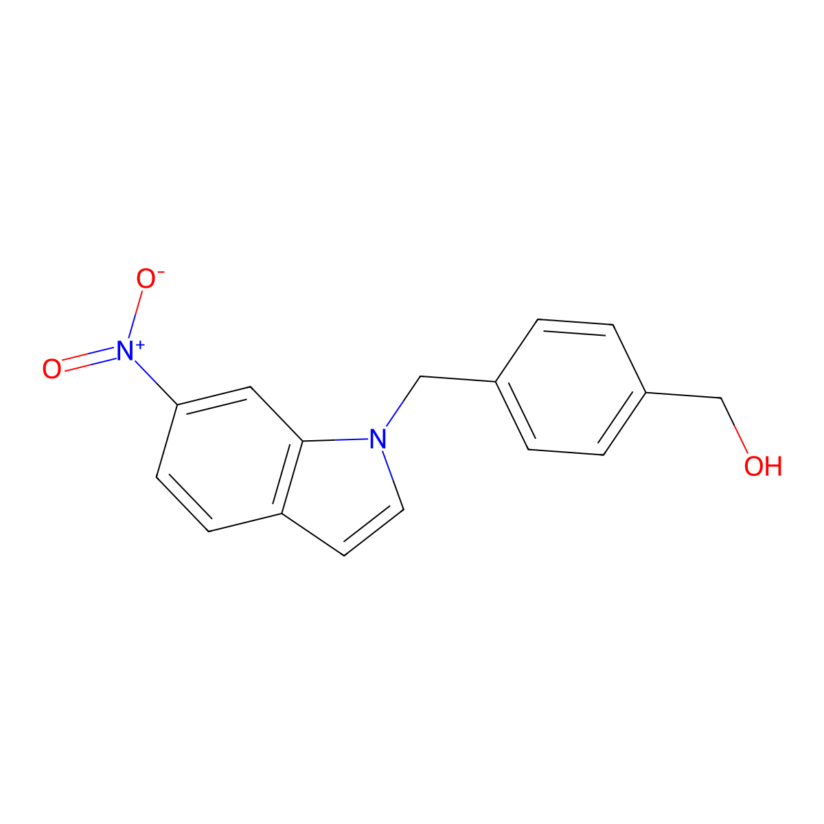 {4-[(6-nitro-1H-indol-1-yl)methyl]phenyl}methanol molecular structure, CAS 1711992-24-3