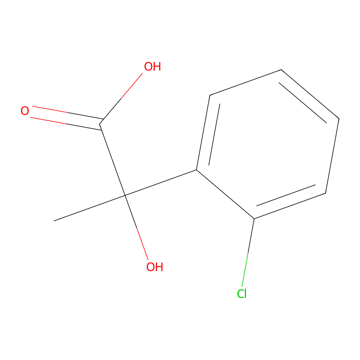 2-(2-Chlorophenyl)-2-hydroxypropionic acid molecular structure, CAS 171202-07-6