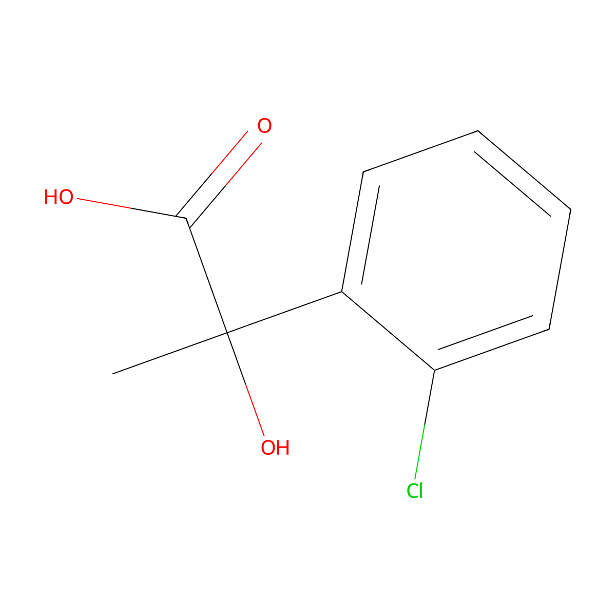 2-(2-Chlorophenyl)-2-hydroxypropionic acid molecular structure, CAS 171202-07-6