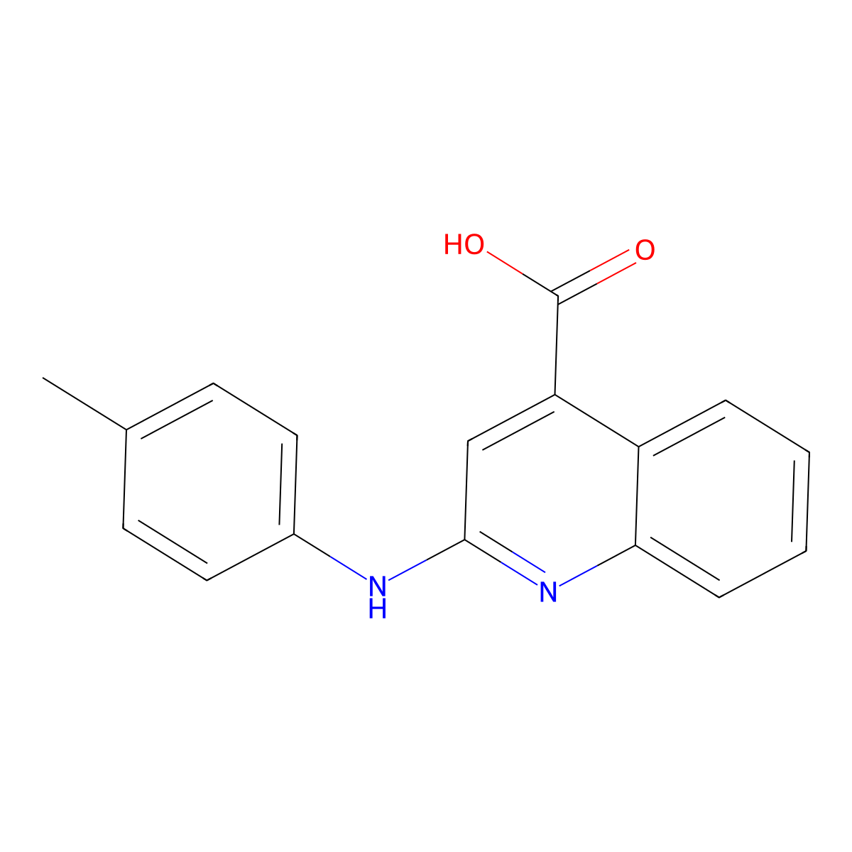 4-Quinolinecarboxylic acid, 2-[(4-methylphenyl)amino]- molecular structure, CAS 171204-18-5