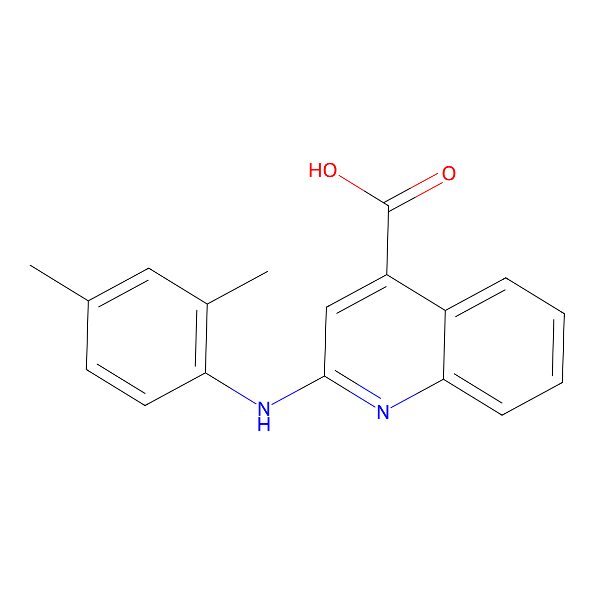 4-Quinolinecarboxylic acid, 2-((2,4-dimethylphenyl)amino)- molecular structure, CAS 171204-19-6