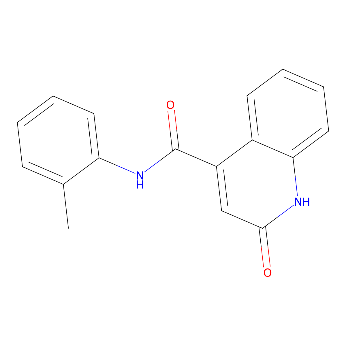 4-Quinolinecarboxamide, 1,2-dihydro-N-(2-methylphenyl)-2-oxo- molecular structure, CAS 171204-22-1