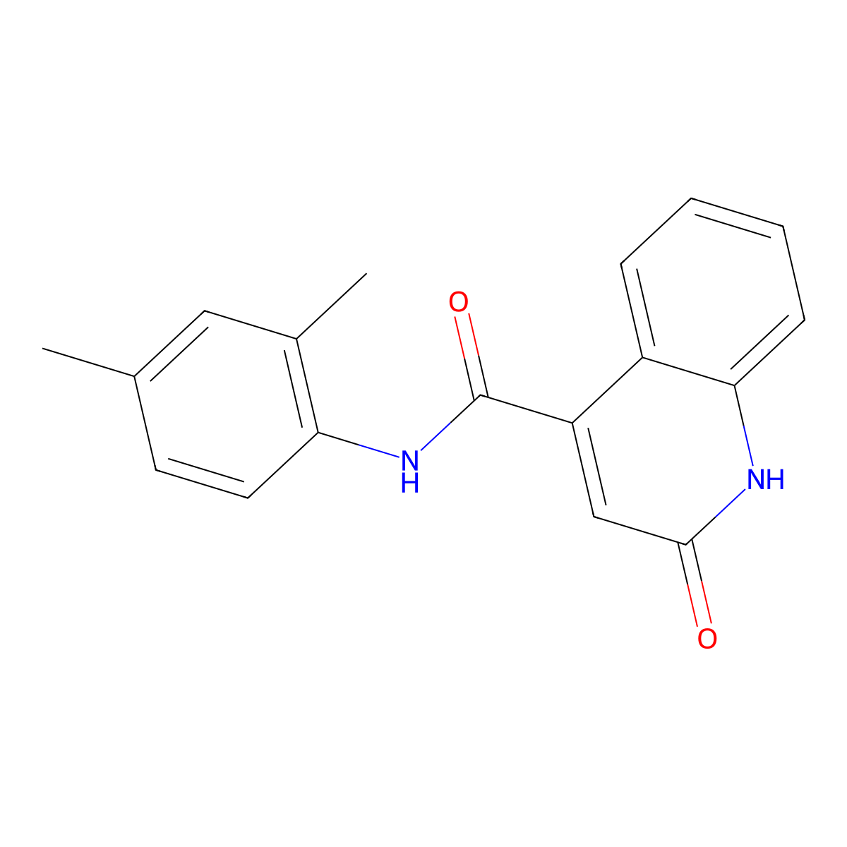 4-Quinolinecarboxamide, 1,2-dihydro-N-(2,4-dimethylphenyl)-2-oxo- molecular structure, CAS 171204-23-2