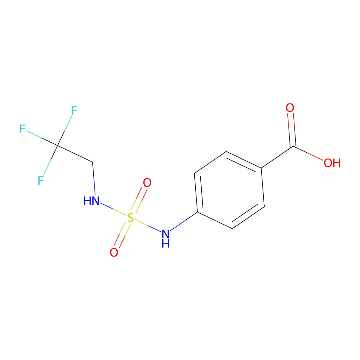 4-{[(2,2,2-Trifluoroethyl)sulfamoyl]amino}benzoic acid molecular structure, CAS 1712169-32-8