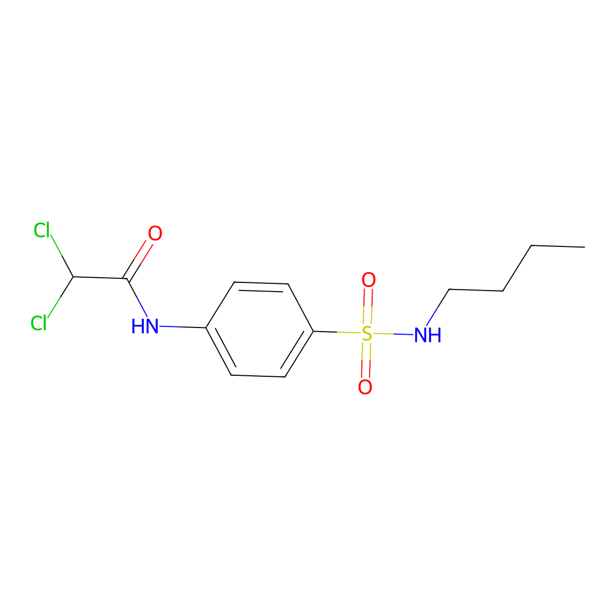 N-[4-(butylsulfamoyl)phenyl]-2,2-dichloroacetamide molecular structure, CAS 17122-48-4