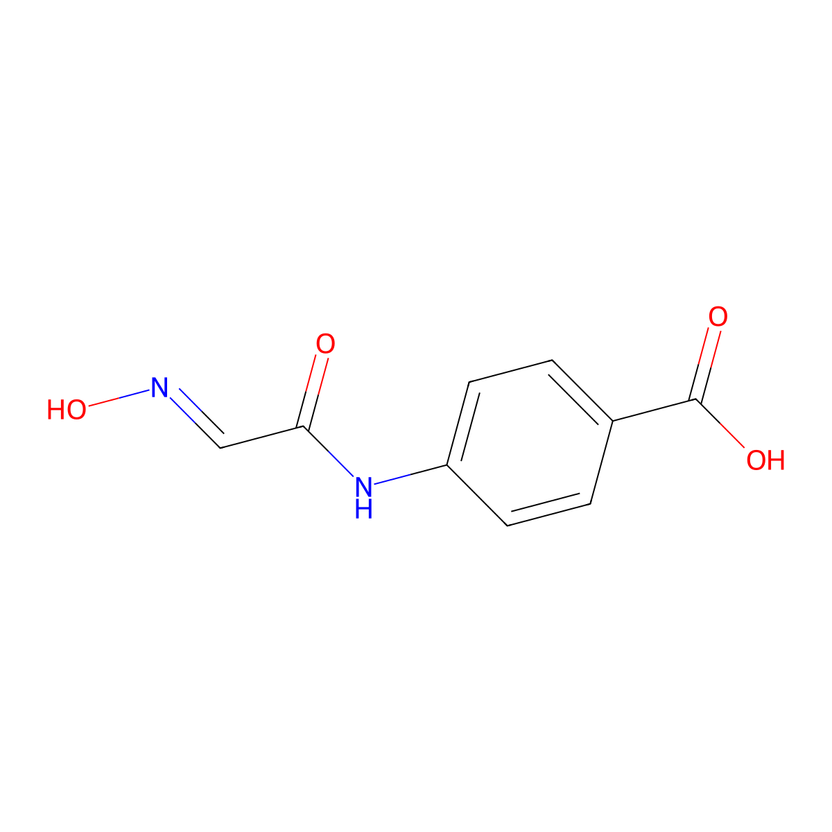 4-(2-(N-hydroxyimino)acetamido)benzoic acid molecular structure, CAS 17122-78-0