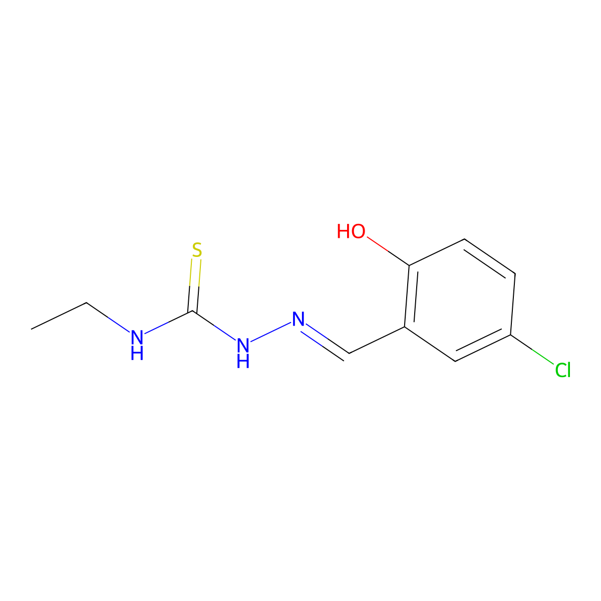 (E)-2-(5-chloro-2-hydroxybenzylidene)-N-ethylhydrazine-1-carbothioamide molecular structure, CAS 17123-97-6
