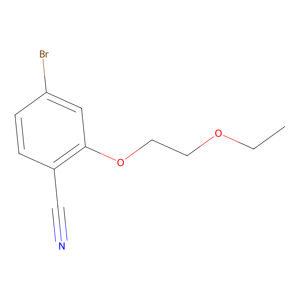4-Bromo-2-(2-ethoxyethoxy)benzonitrile molecular structure, CAS 1712378-73-8