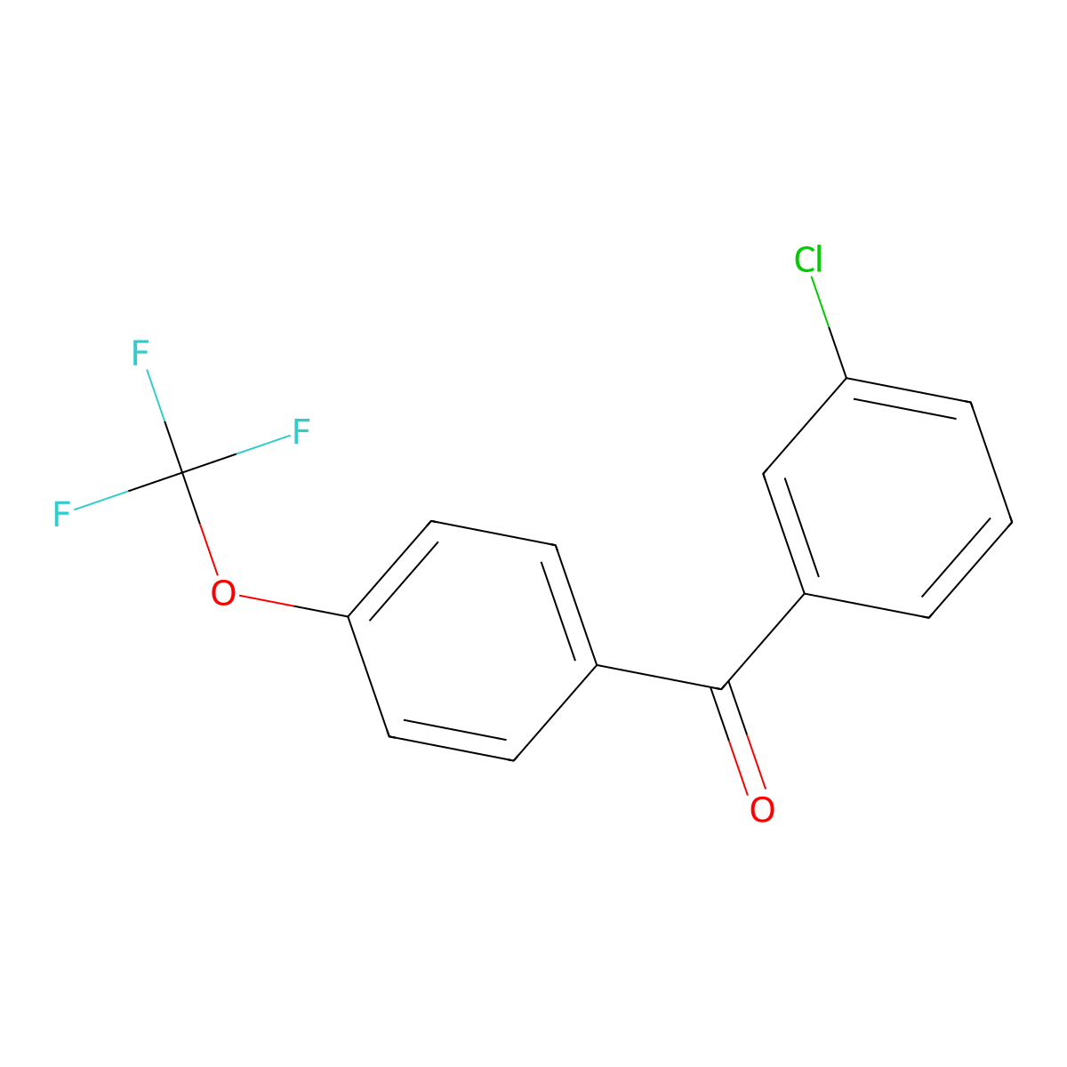 (3-Chlorophenyl)[4-(trifluoromethoxy)phenyl]methanone molecular structure, CAS 1712386-81-6