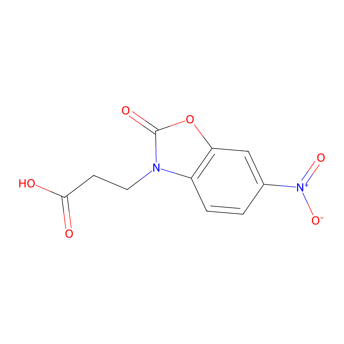 3-(6-nitro-2-oxo-1,3-benzoxazol-3(2H)-yl)propanoic acid molecular structure, CAS 17124-57-1