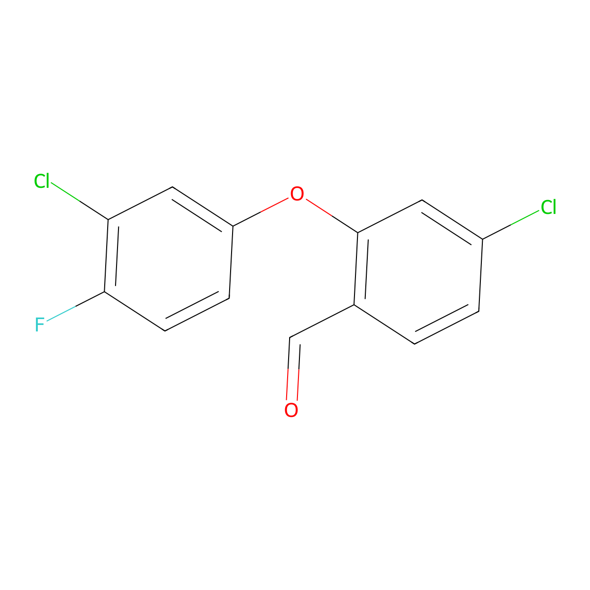 4-Chloro-2-(3-chloro-4-fluorophenoxy)benzaldehyde molecular structure, CAS 1712440-71-5