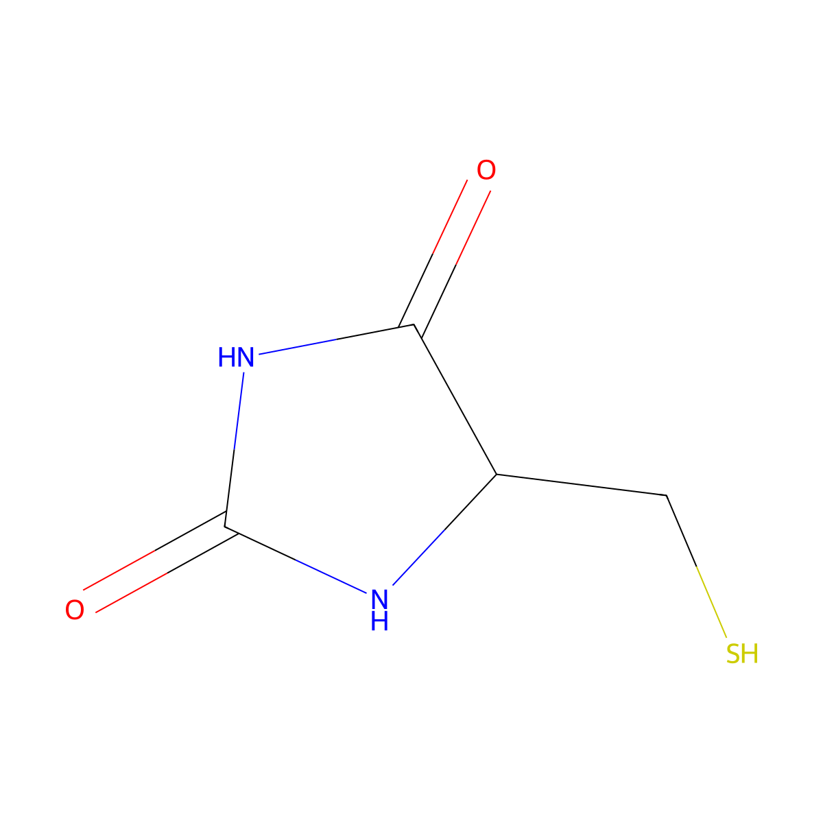 5-(Sulfanylmethyl)imidazolidine-2,4-dione molecular structure, CAS 17125-13-2