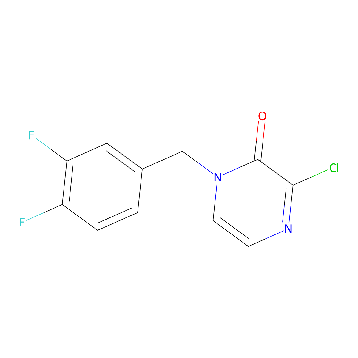 3-chloro-1-(3,4-difluorobenzyl)pyrazin-2(1H)-one molecular structure, CAS 1712555-89-9