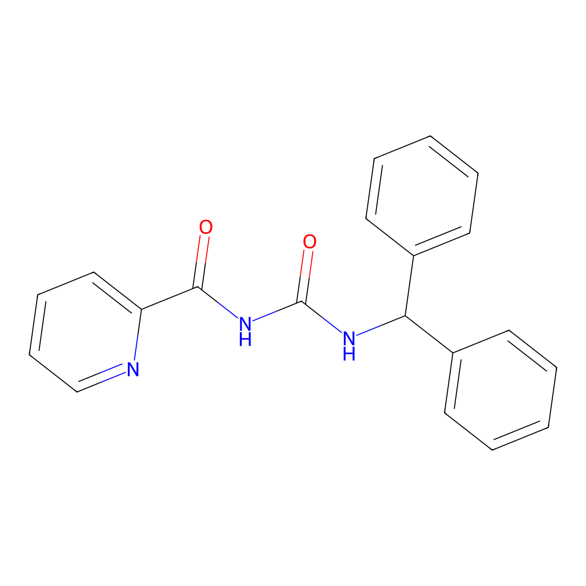 2-Pyridinecarboxamide, N-(((diphenylmethyl)amino)carbonyl)- molecular structure, CAS 171258-70-1