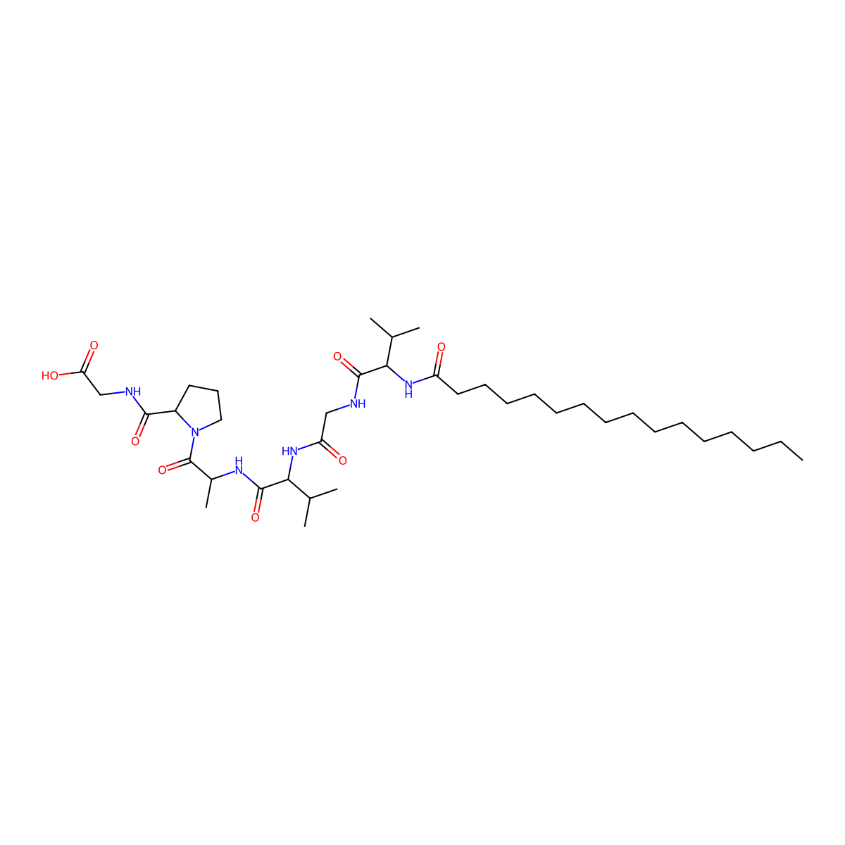 Palmitoyl Hexapeptide-12 molecular structure, CAS 171263-26-6