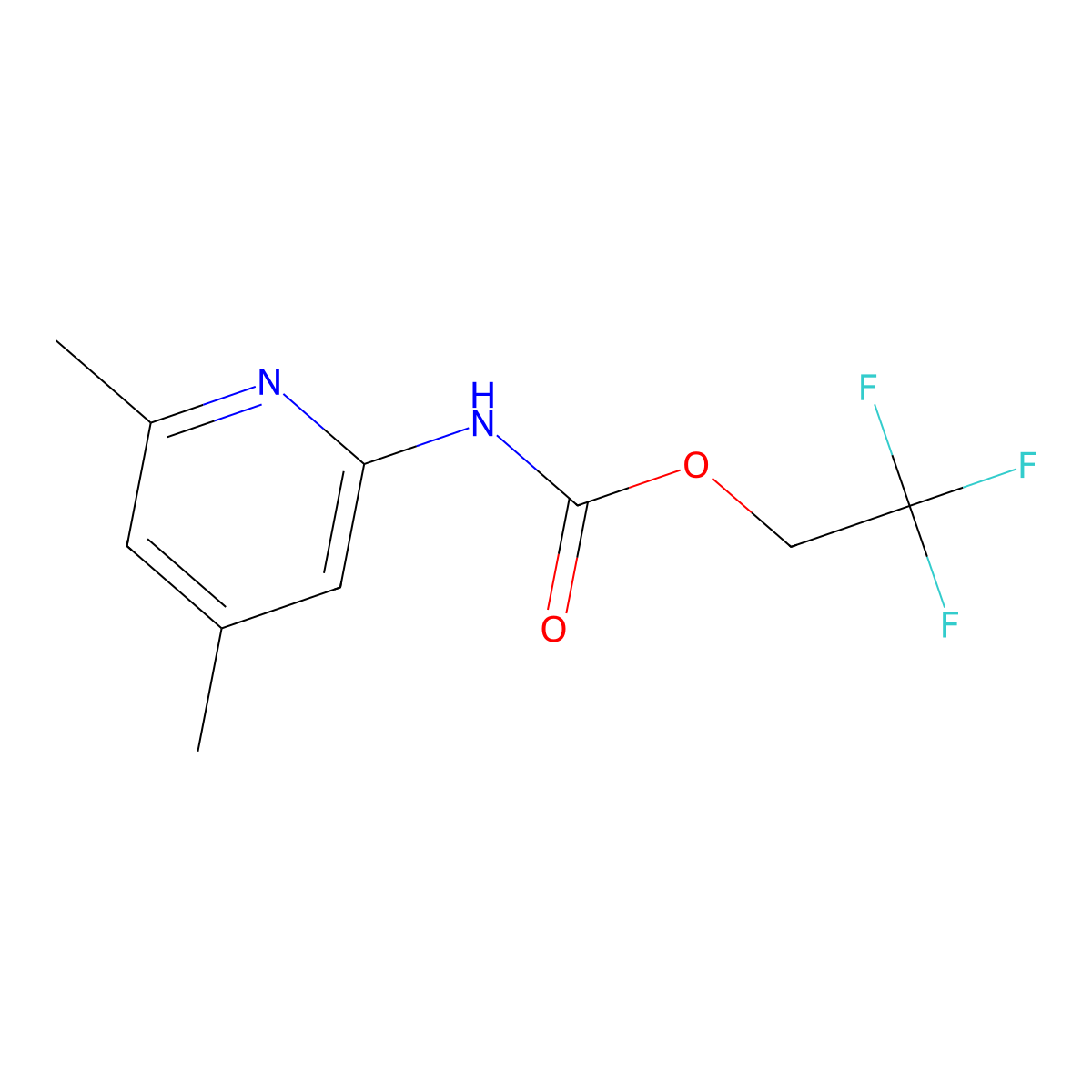 2,2,2-trifluoroethyl N-(4,6-dimethylpyridin-2-yl)carbamate molecular structure, CAS 1712667-66-7