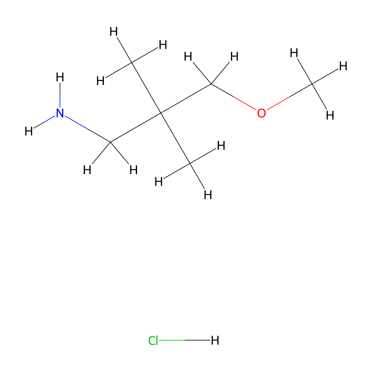 3-Methoxy-2,2-dimethylpropan-1-amine hydrochloride molecular structure, CAS 171268-71-6