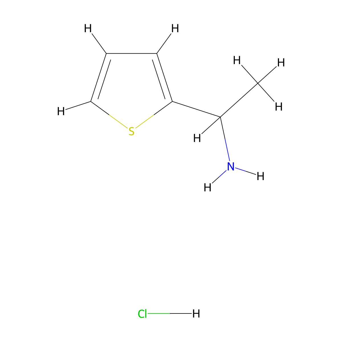 1-(Thiophen-2-yl)ethan-1-amine hydrochloride molecular structure, CAS 171268-81-8