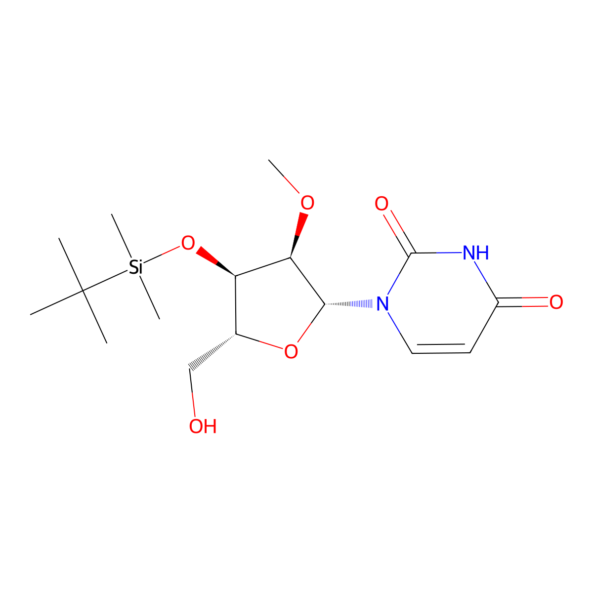 3'-O-(t-Butyldimethylsilyl)-2'-O-methyluridine molecular structure, CAS 171268-84-1