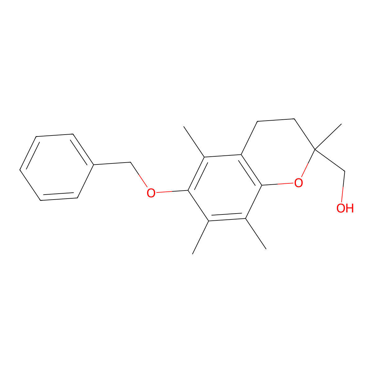 (6-(Benzyloxy)-2,5,7,8-tetramethylchroman-2-yl)methanol molecular structure, CAS 171270-07-8