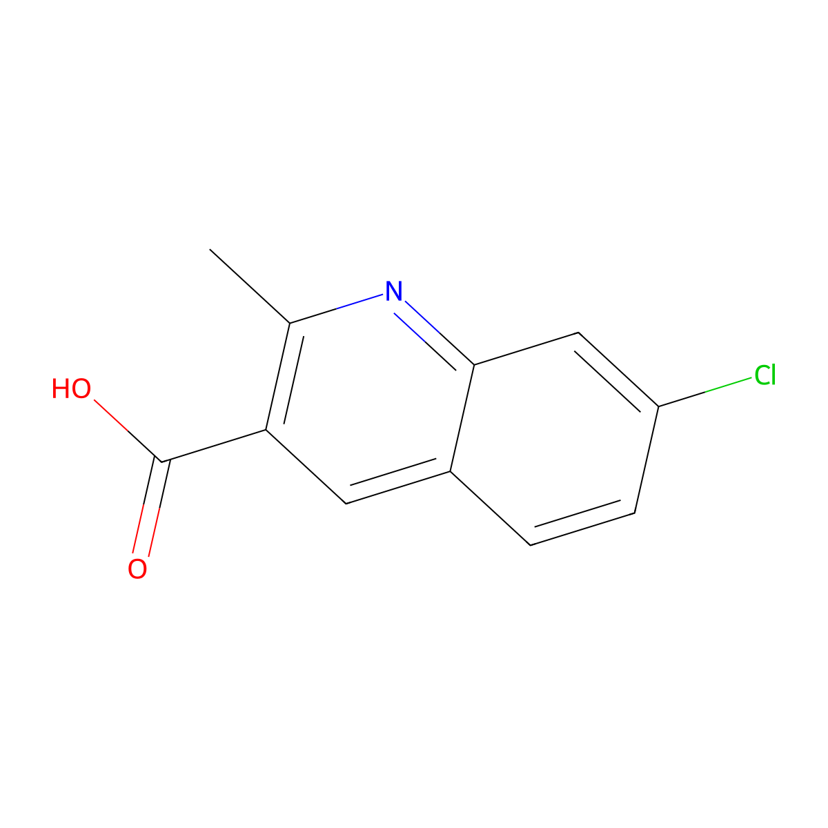 7-Chloro-2-methyl-quinoline-3-carboxylic acid molecular structure, CAS 171270-39-6