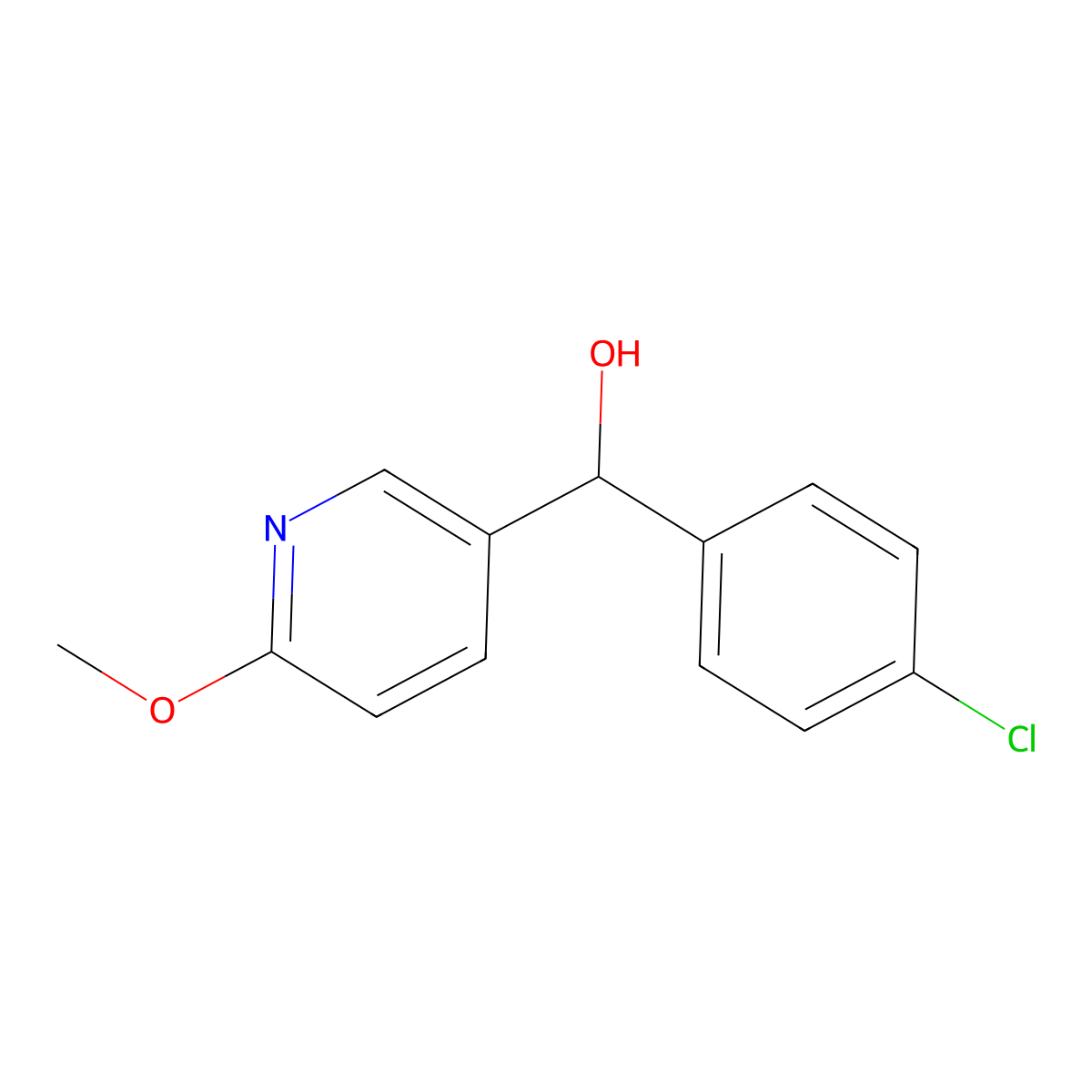 alpha-(4-Chlorophenyl)-6-methoxy-3-pyridinemethanol molecular structure, CAS 1712703-53-1