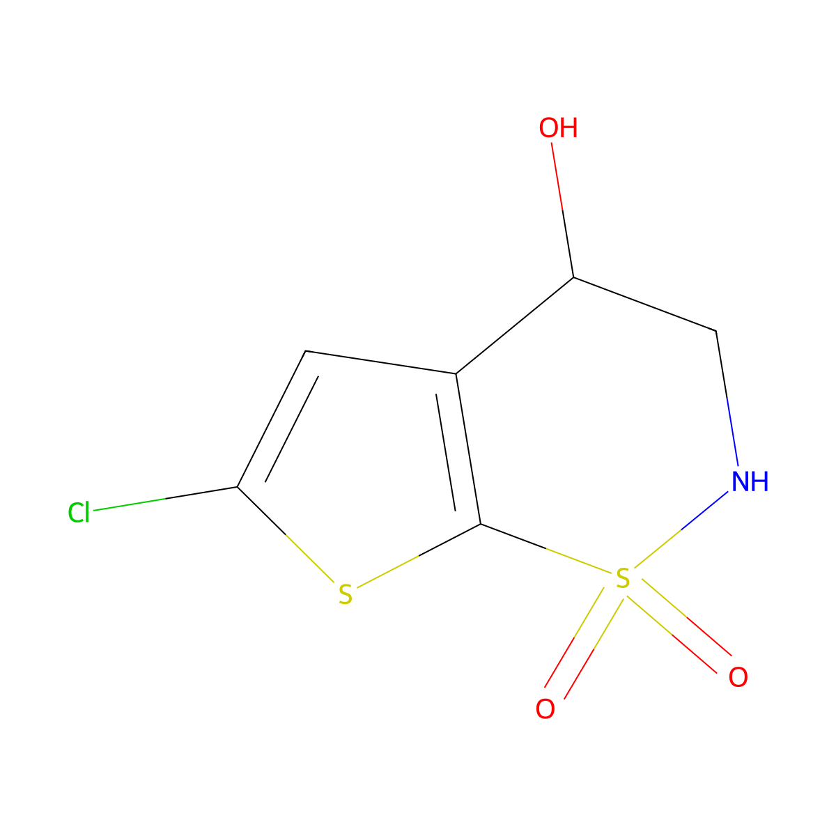 6-Chloro-4-hydroxy-3,4-dihydro-2H-thieno[3,2-e][1,2]thiazine 1,1-dioxide molecular structure, CAS 171274-01-4