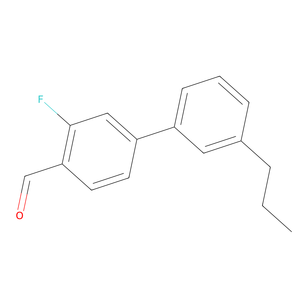 3-Fluoro-3'-propyl[1,1'-biphenyl]-4-carboxaldehyde molecular structure, CAS 1712754-29-4