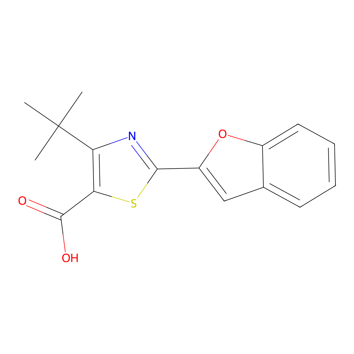 2-(1-Benzofuran-2-yl)-4-tert-butyl-1,3-thiazole-5-carboxylic acid molecular structure, CAS 1712797-91-5