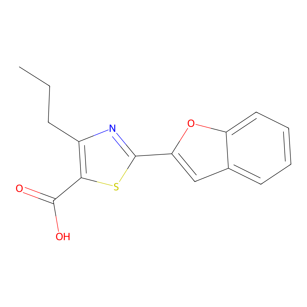 2-(1-Benzofuran-2-yl)-4-propyl-1,3-thiazole-5-carboxylic acid molecular structure, CAS 1712798-20-3