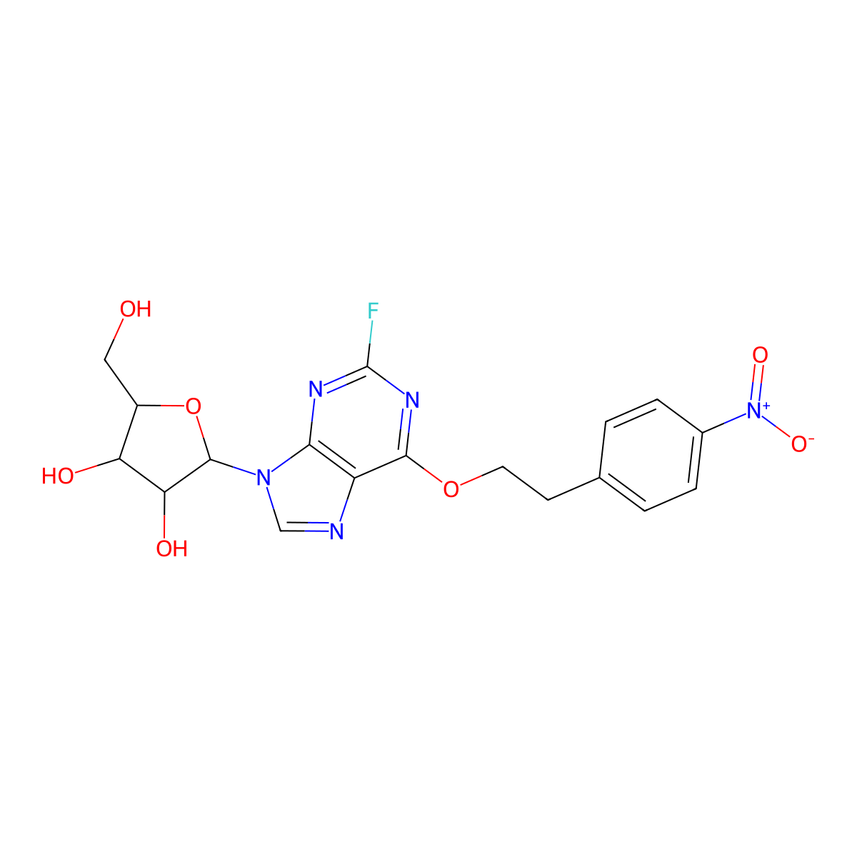2-Fluoro-6-O-[2-(4-nitrophenyl)ethyl]inosine molecular structure, CAS 171284-49-4