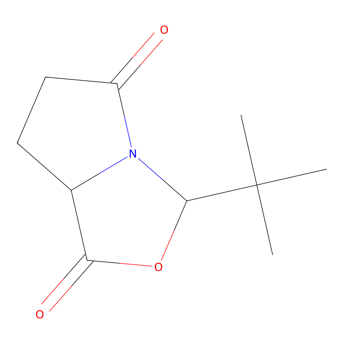(3R,7aS)-3-tert-butyldihydro-1H-pyrrolo(1,2-c)oxazole-1,5(6H)-dione molecular structure, CAS 171284-84-7