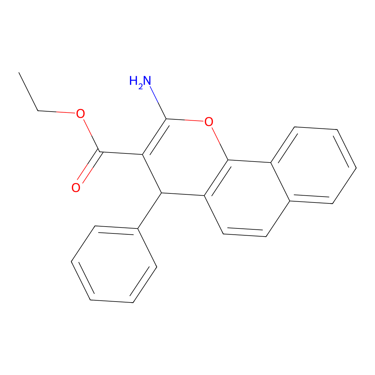 ethyl 2-amino-4-phenyl-4H-benzo[h]chromene-3-carboxylate molecular structure, CAS 171286-13-8