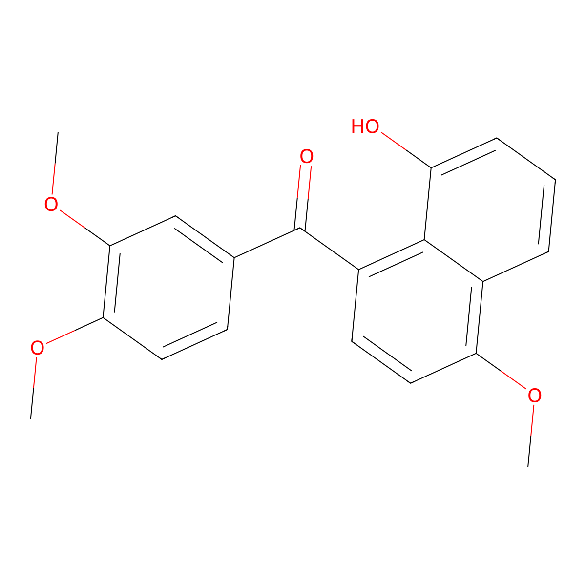 (3,4-Dimethoxyphenyl)(8-hydroxy-4-methoxynaphthalen-1-yl)methanone molecular structure, CAS 171286-37-6