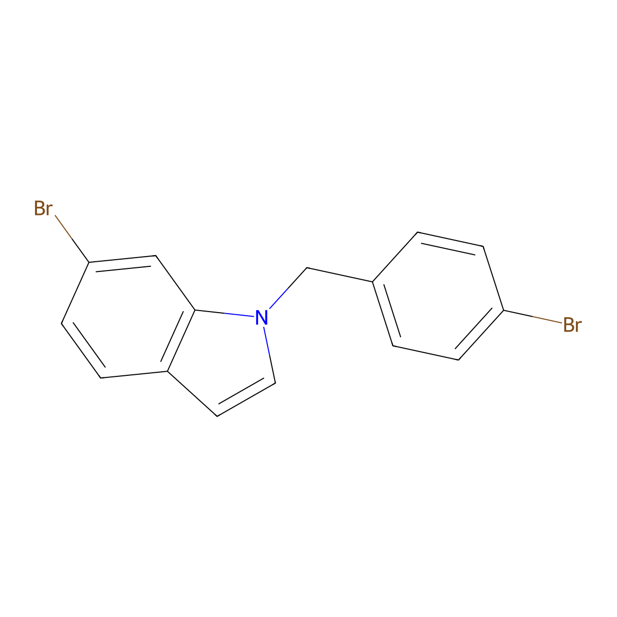 6-Bromo-1-[(4-bromophenyl)methyl]indole molecular structure, CAS 1712863-81-4