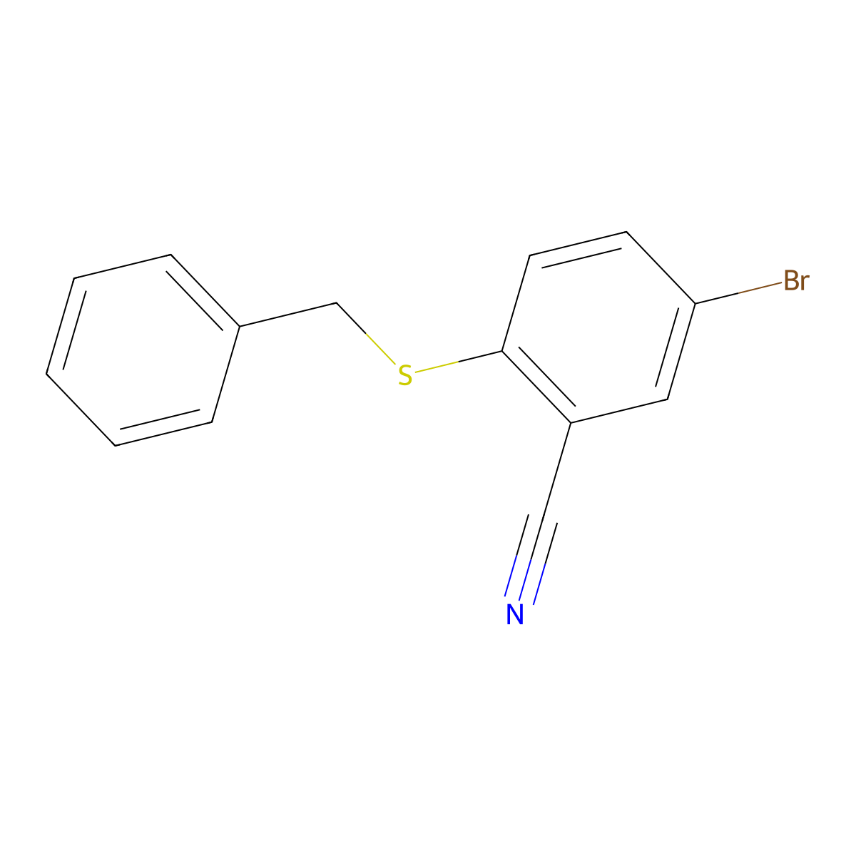 2-(Benzylthio)-5-bromobenzonitrile molecular structure, CAS 1712880-32-4
