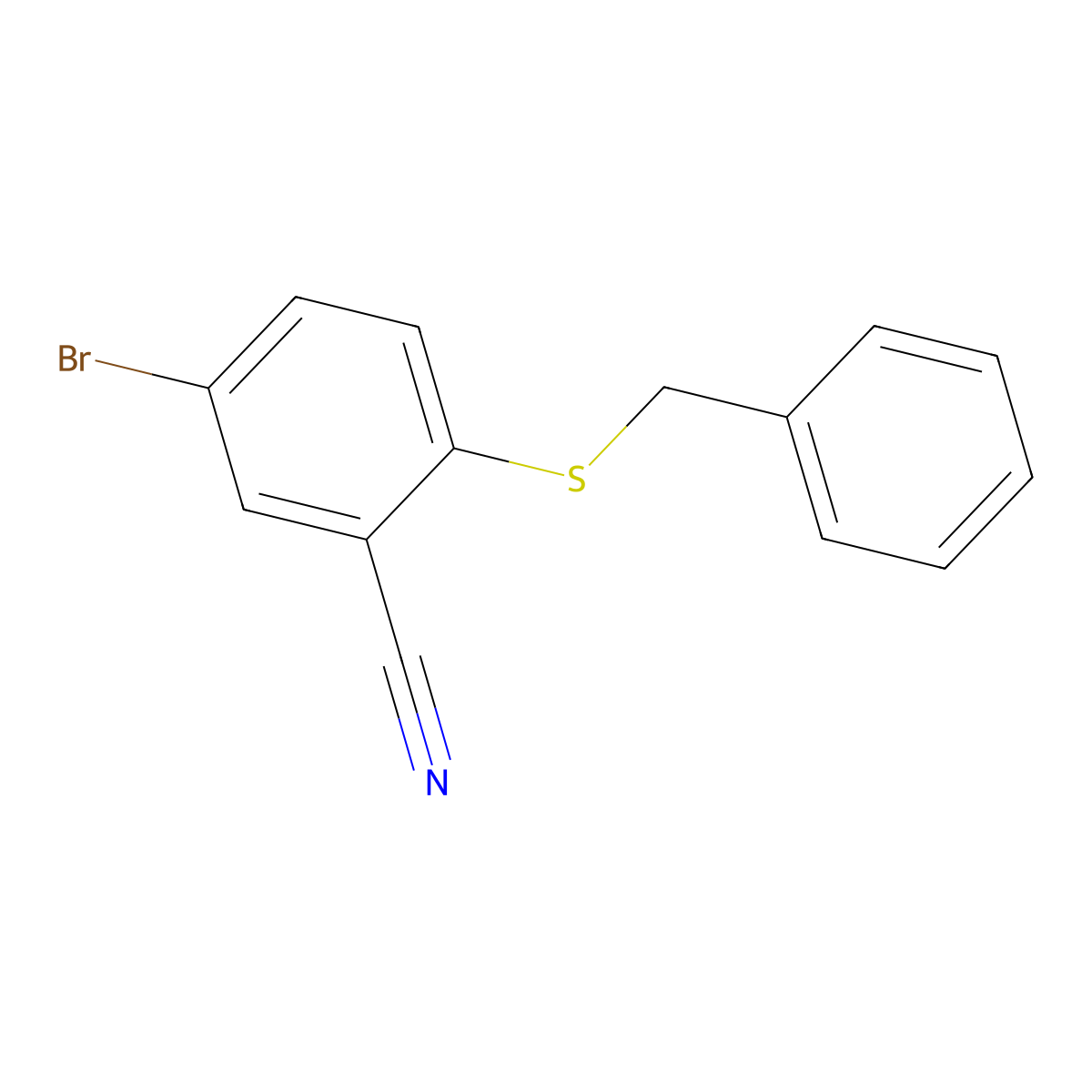2-(Benzylthio)-5-bromobenzonitrile molecular structure, CAS 1712880-32-4