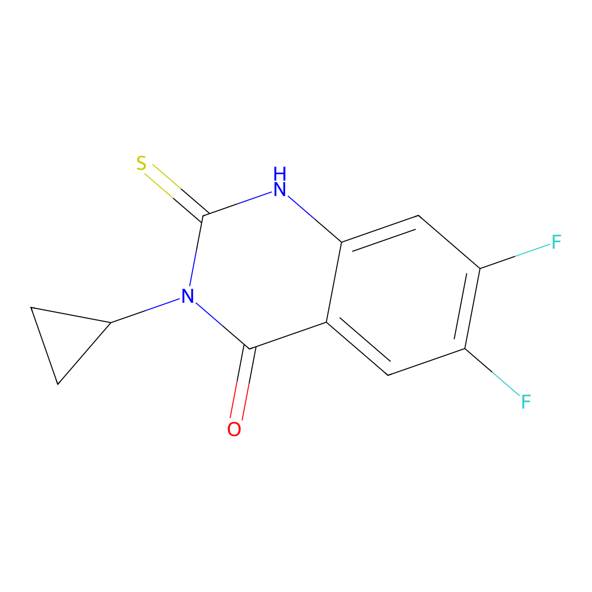 3-Cyclopropyl-6,7-difluoro-2-sulfanylidene-1H-quinazolin-4-one molecular structure, CAS 1712938-21-0